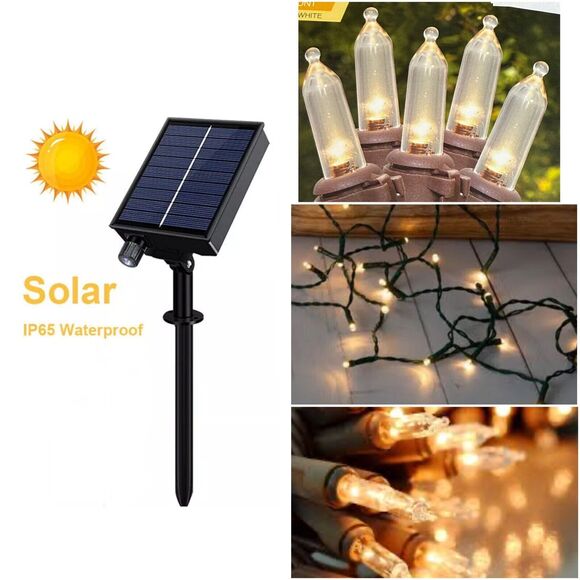 CHRISTMAS Real Living Solar LED String Lights Warm White 23 Feet Christmas Out… - Picture 2 of 12